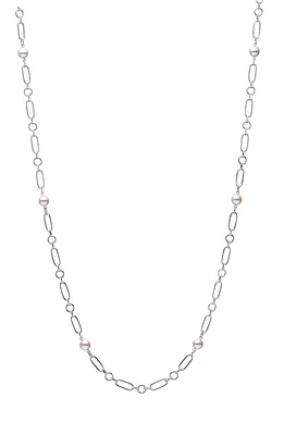 Mikimoto Cultured Pearl Station Necklace in White/Gold Pearl at Nordstrom, Size 24