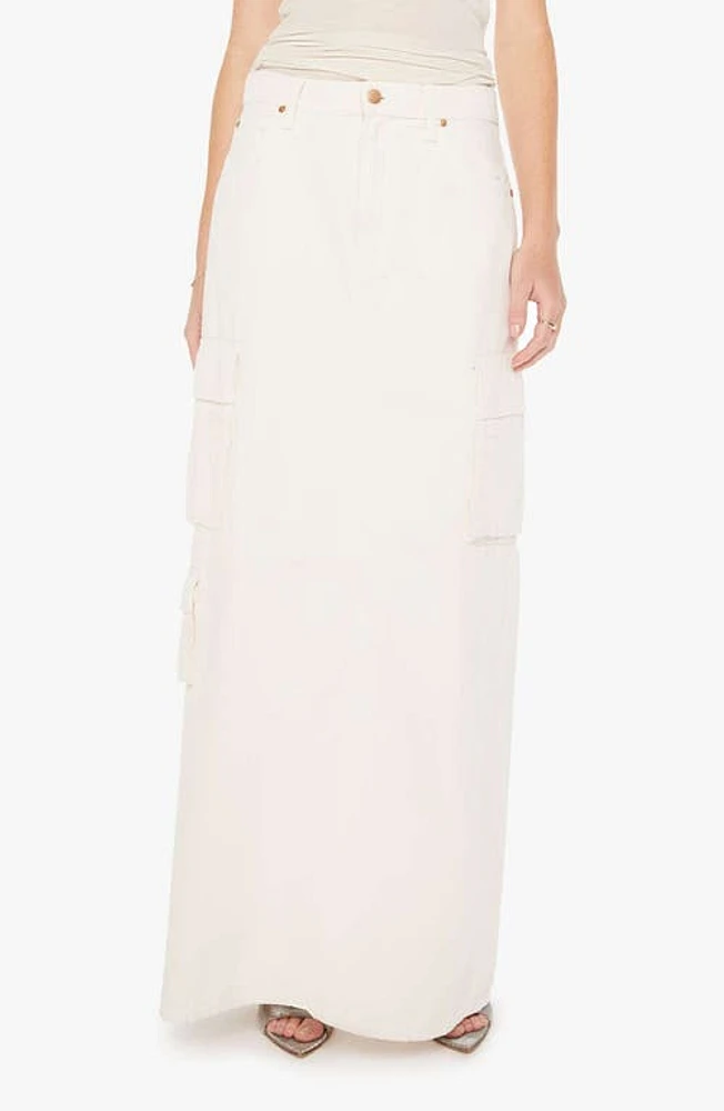 MOTHER The Fun Dip Denim Cargo Maxi Skirt Natural at Nordstrom,