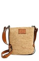 Isabel Marant Mini Bayia Raffia Bucket Bag in Natural/Cognac at Nordstrom