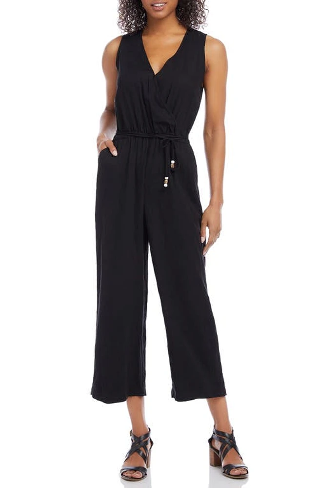 Karen Kane Sleeveless Crop Jumpsuit Black at Nordstrom,