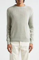 Agnona Cable Knit Silk, Cotton, Cashmere & Linen Crewneck Sweater Mint at Nordstrom,