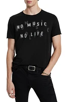 John Varvatos No Music Graphic T-Shirt Black at Nordstrom,