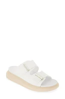 Alexander McQueen Oversize Slide Sandal Ivory/Oat/Silver at Nordstrom,