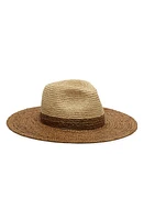 Eugenia Kim Emmanuelle Wide Brim Raffia Fedora in Natural/Chocolate at Nordstrom