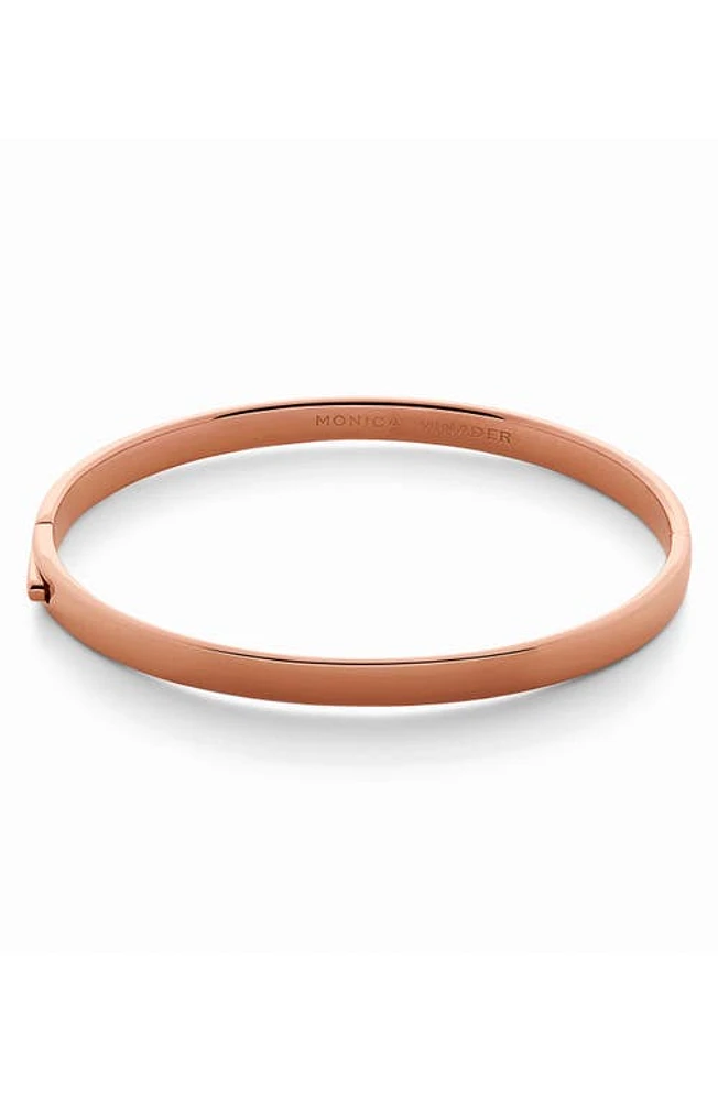 Monica Vinader Essential Hinged Bangle Bracelet in 18Ct Rose Gold On Silver at Nordstrom, Size Medium