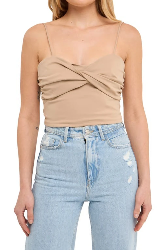 Grey Lab Ruched Twist Camisole Taupe at Nordstrom,