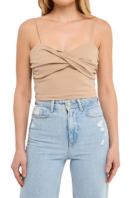 Grey Lab Ruched Twist Camisole Taupe at Nordstrom,