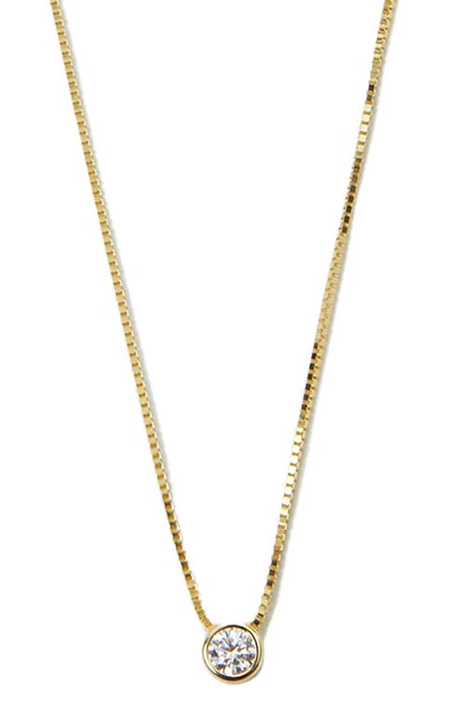 Argento Vivo Sterling Silver Cubic Zirconia Pendant Necklace in Gold at Nordstrom