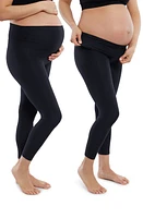 Ingrid & Isabel Set of 2 Fold Down Waist Maternity Leggings at Nordstrom,