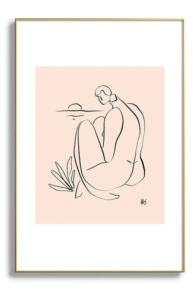 Deny Designs Summer Lines Framed Art Print in Golden Tones at Nordstrom