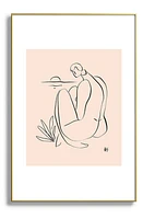 Deny Designs Summer Lines Framed Art Print in Golden Tones at Nordstrom