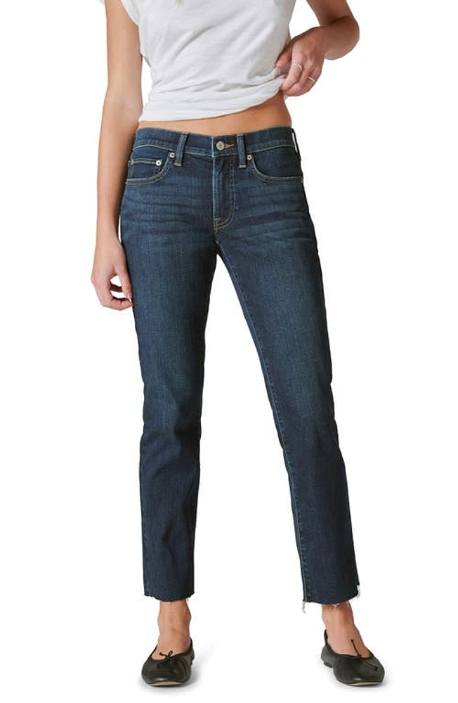 Lucky Brand Sweet Straight Raw Hem Mid Rise Crop Straight Leg Jeans in Lofi Ct at Nordstrom, Size 25