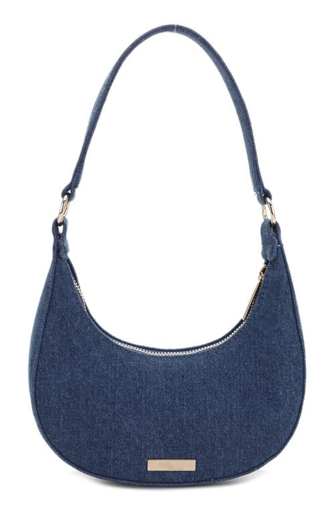 Mali + Lili Leilani Woven Denim Baguette Shoulder Bag in Blue Denim at Nordstrom