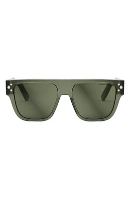 DIOR CD Diamond S6I 55mm Square Sunglasses in Shiny Dark Green /Green at Nordstrom