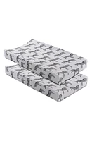 Oilo Zebra Print Pack of 2 Cotton Jersey Changing Pad Covers in Gray at Nordstrom