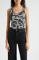 Marimekko Erekkeri Unikko Floral Cotton Tank Grey Greyish Green Black at Nordstrom,