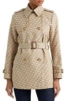 Lauren Ralph Monogram Belted Trench Coat Khaki at Nordstrom,