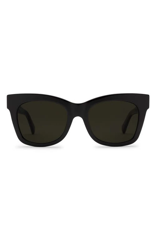 Electric Capri 52mm Polarized Cat Eye Sunglasses in Gloss Black/Grey Polar at Nordstrom