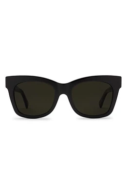 Electric Capri 52mm Polarized Cat Eye Sunglasses in Gloss Black/Grey Polar at Nordstrom