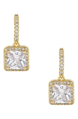 Ettika Square Cubic Zirconia Half Huggie Hoop Earrings in Gold at Nordstrom