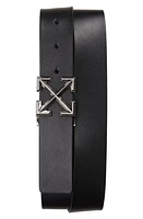 Off-White Classic Arrow Buckle Leather Belt Black at Nordstrom, Eu