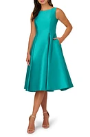 Adrianna Papell Sleeveless Mikado Fit & Flare Midi Dress at Nordstrom,