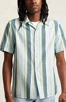 Bonobos Resort Riveria Stripe Cotton & Hemp Camp Shirt Tortuga at Nordstrom,