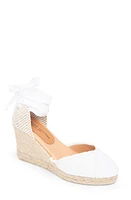 patricia green Gwen Frayed Espadrille Wedge Sandal White at Nordstrom,