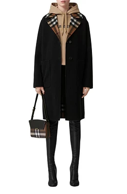 burberry Dorea Reversible Wool Coat Birch Brown Ip Chk at Nordstrom,