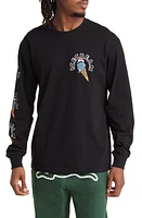 ICECREAM Cone Man Long Sleeve Graphic T-Shirt Black at Nordstrom,