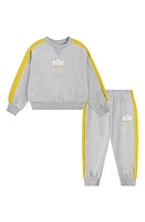 Nike Kids' Stripe Crewneck Sweatshirt & Joggers Set in Light Smoke Grey at Nordstrom, Size 2T