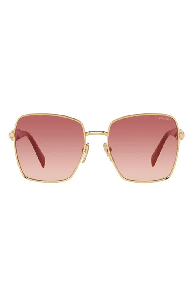 Prada 57mm Gradient Pillow Sunglasses in Gold at Nordstrom