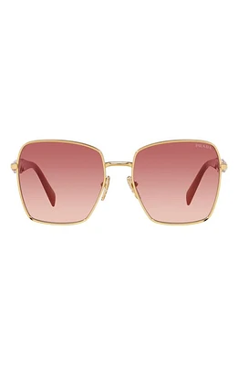 Prada 57mm Gradient Pillow Sunglasses in Gold at Nordstrom