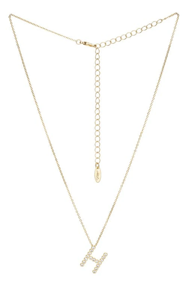 Ettika Crystal Initial Pendant Necklace in Gold- H at Nordstrom