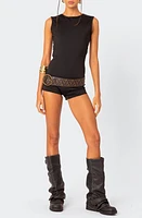 EDIKTED Brynley Open Back Romper Black at Nordstrom,