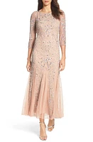 Pisarro Nights Illusion Sleeve Beaded A-Line Gown at Nordstrom,