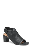 Johnston & Murphy Evelyn Open Toe Bootie Black Metallic Sheepskin at Nordstrom,