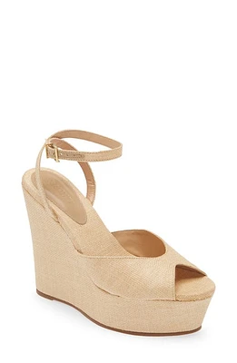 Schutz Neith Platform Wedge Sandal Areia/Light Beige at Nordstrom,