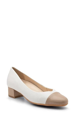 ara Nanette Block Heel Pump Cream Calf /Sand Toe at Nordstrom,