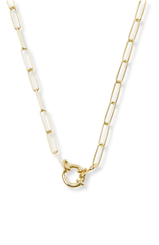 Argento Vivo Sterling Silver Knife Edge Paper Clip Chain Necklace in Gold at Nordstrom