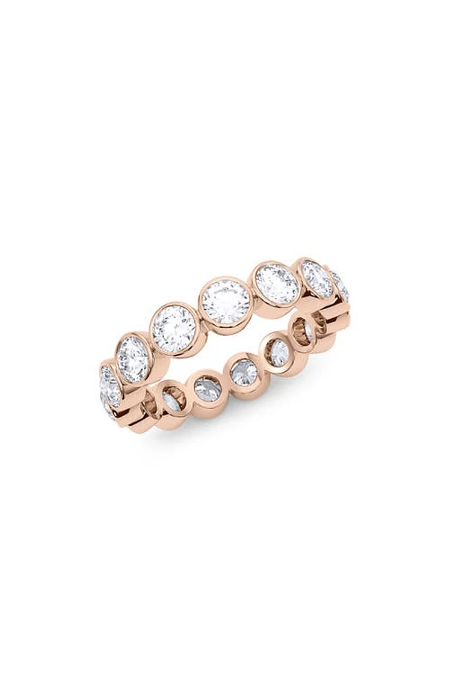 HauteCarat Round Cut Lab Created Diamond Eternity Ring in 18K Rose Gold at Nordstrom