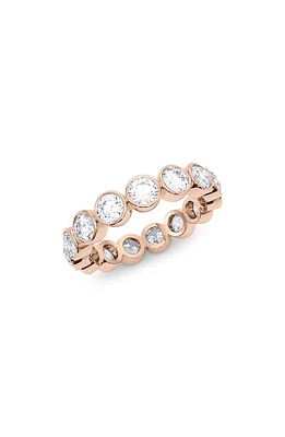 HauteCarat Round Cut Lab Created Diamond Eternity Ring in 18K Rose Gold at Nordstrom