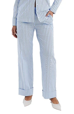 Mistress Rocks Stripe Baggy Pants Blue at Nordstrom,