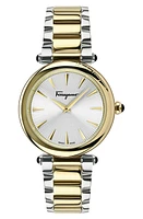 FERRAGAMO Idillio Two-Tone Bracelet Watch, 36mm in Two Tone Gold/Silver at Nordstrom