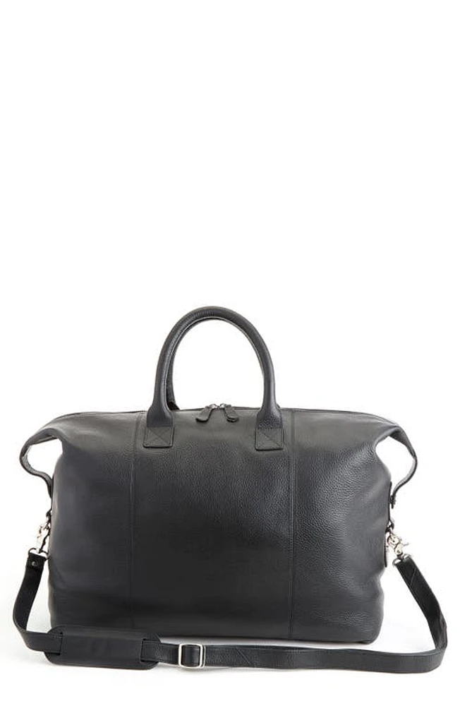 ROYCE New York Medium Leather Duffle Bag in Black at Nordstrom