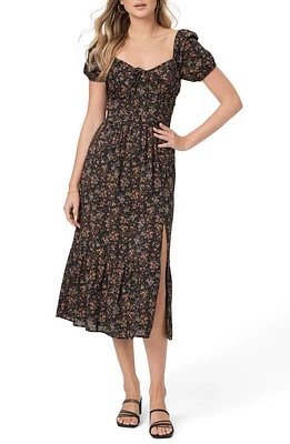 PAIGE Otienne Floral Off the Shoulder Dress Black Multi at Nordstrom,