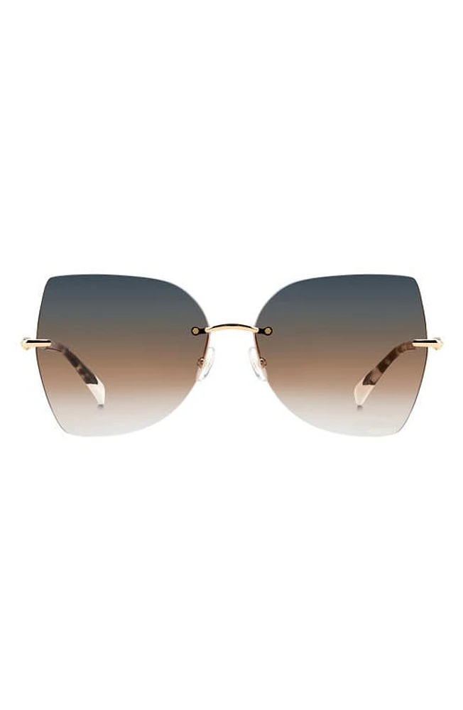 Missoni 56mm Gradient Cat Eye Sunglasses in Gold/Gray Brown at Nordstrom