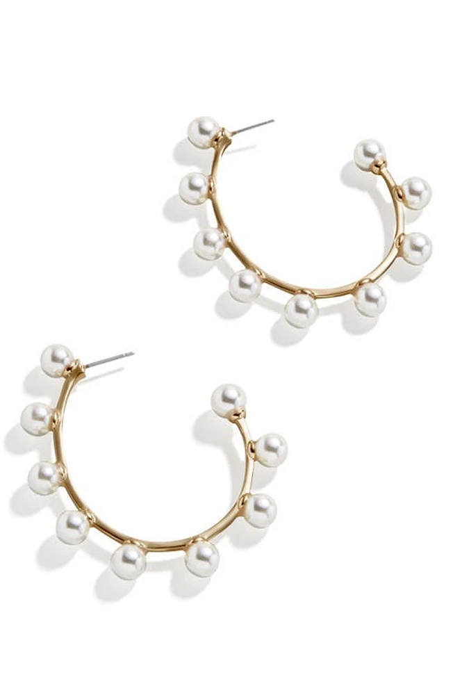 BaubleBar Irie Imitation Pearl Hoop Earrings at Nordstrom