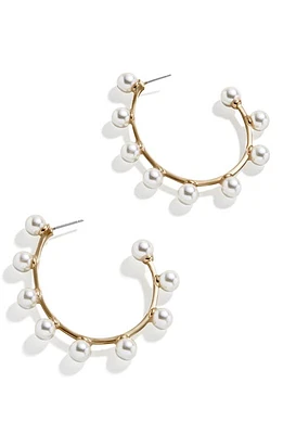 BaubleBar Irie Imitation Pearl Hoop Earrings at Nordstrom