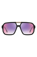 Carrera Eyewear Victory 60mm Gradient Square Sunglasses in Black Crystal/Blue Red at Nordstrom